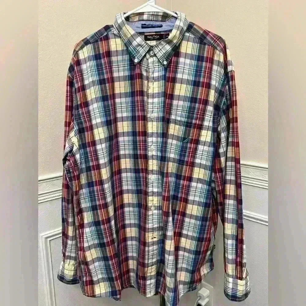 NAUTICA Classic Fit Plaid Long Sleeve Shirt XXL